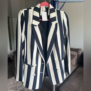 H&M Blazer in Black and White Stripes
